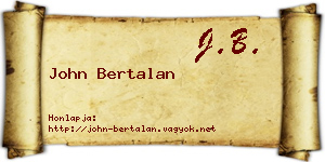 John Bertalan névjegykártya