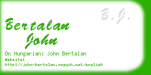 bertalan john business card